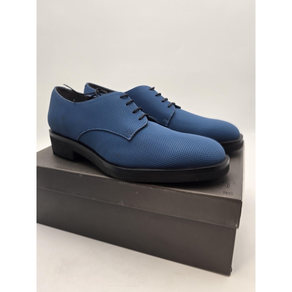 Robert Clergerie Derby Shoes Mens Size 9.5 Blue Leather P/GIAN‎ Dress Perforated